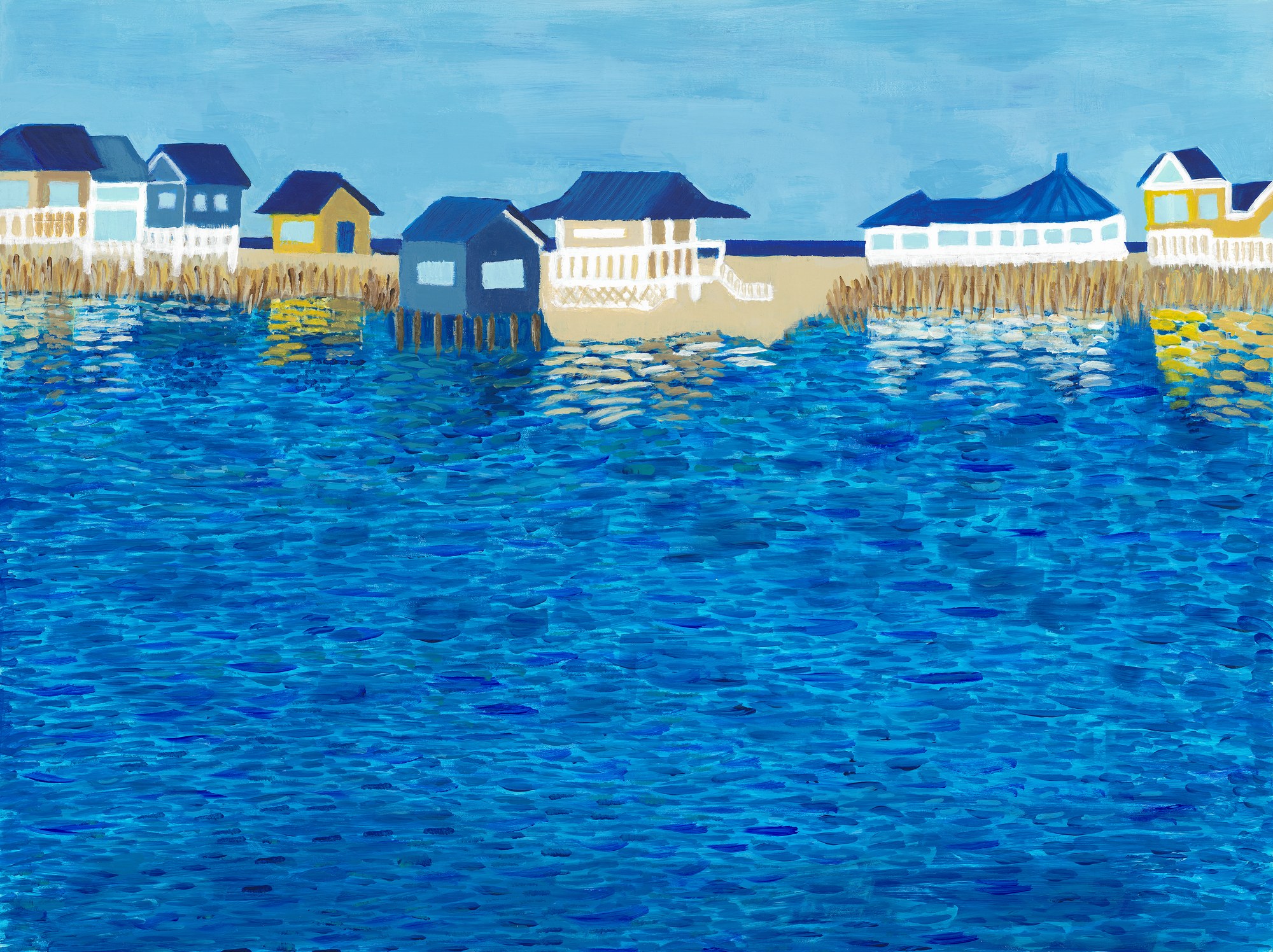 Houses on the Water, painting by Nancy Kitz